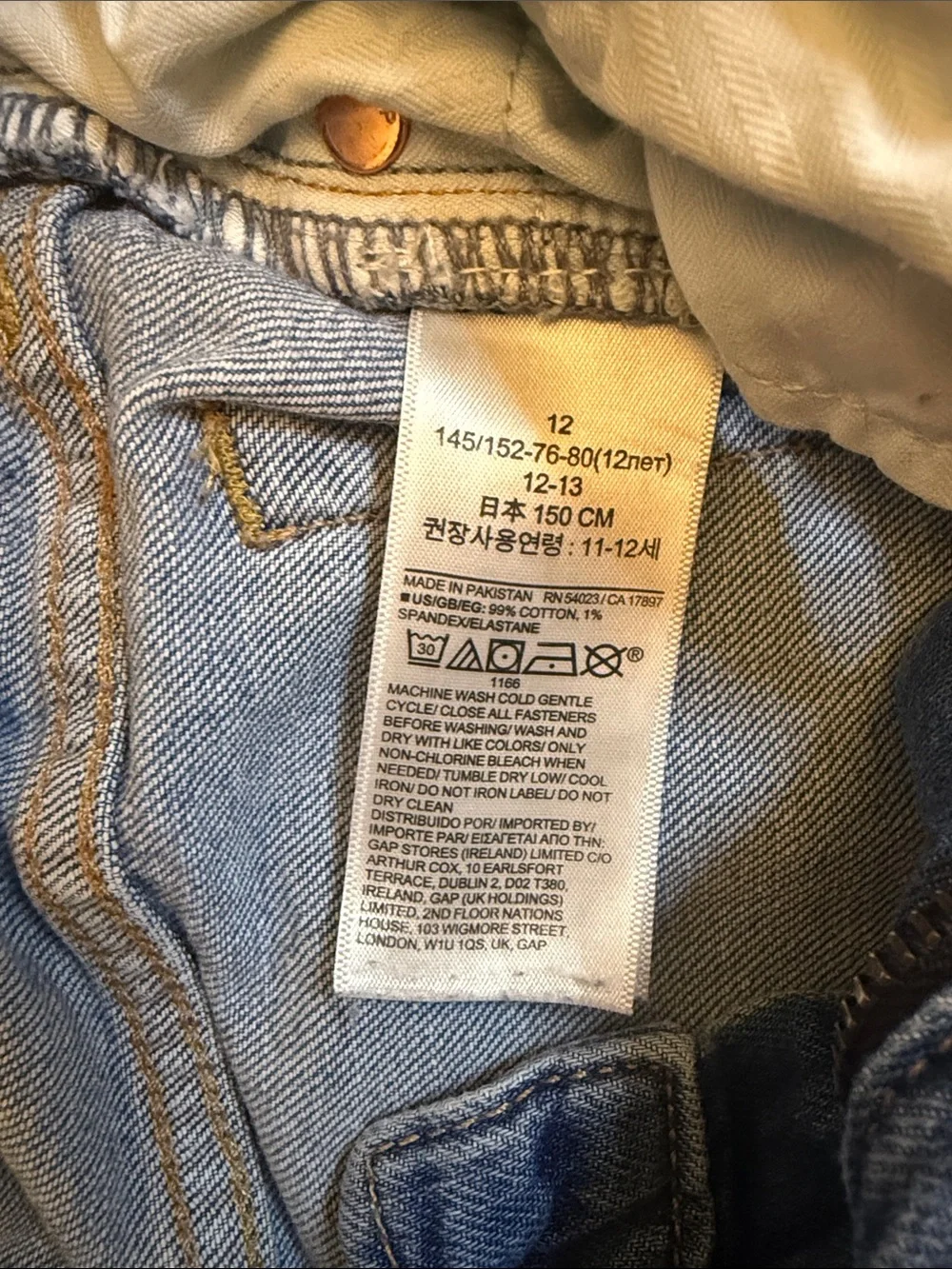 GAP Kids Faded Blue Distressed Straight Jeans